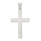 Sterling Silver Textured, Brushed and Polished Latin Cross Pendant