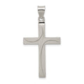 Sterling Silver Textured, Brushed and Polished Latin Cross Pendant
