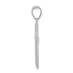 Sterling Silver Textured, Brushed and Polished Latin Cross Pendant