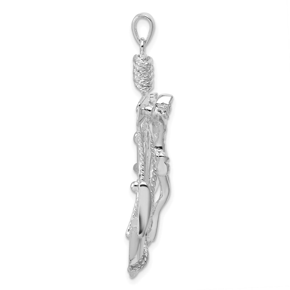 Sterling Silver Polished Mariner Cross Pendant