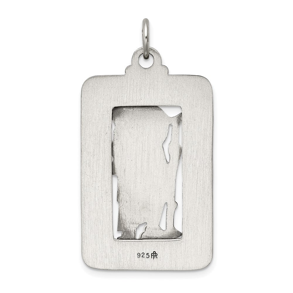 Sterling Silver Antiqued and Brushed St. Christopher Medal