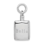 Sterling Silver Rhodium-plated Polished Rectangular Ash Holder Pendant