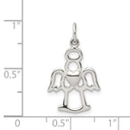 Sterling Silver Polished Angel w/ Heart Charm
