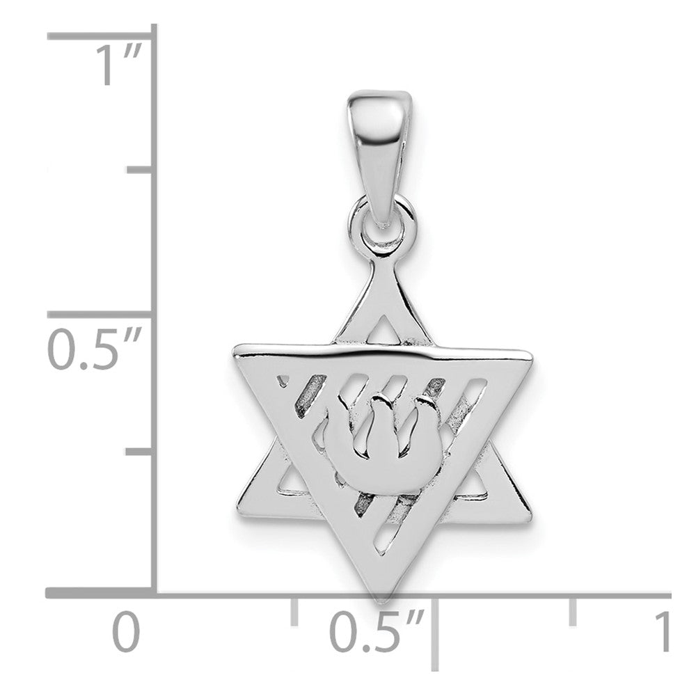 Sterling Silver Antiqued Star of David Pendant