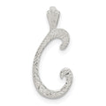 Sterling Silver Polished & Textured Letter C Initial Chain Slide