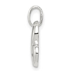 Sterling Silver Polished Diamond Heart Pendant