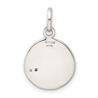 Sterling Silver Polished and Diamond-cut LOVE CZ Charm