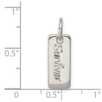 Sterling Silver Polished COURAGE/SURVIVOR Reversible Charm