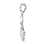 Sterling Silver Rhodium-plated CZ Butterfly Pendant