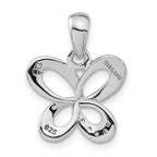 Sterling Silver Satin CZ Butterfly Pendant