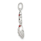 Sterling Silver Polished Enamel Snowman Pendant