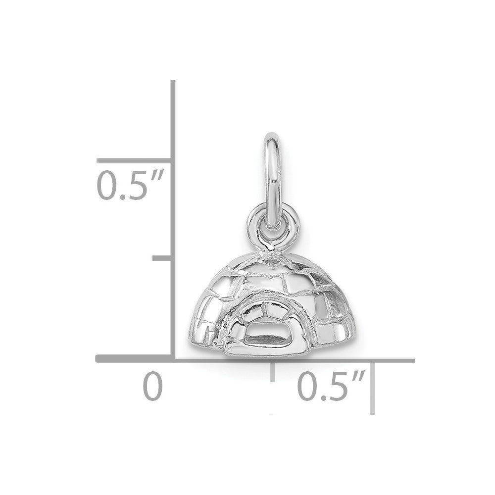 Sterling Silver 3-D Polished Igloo Pendant