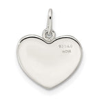 Sterling Silver Polished Enamel American Flag Heart Pendant
