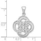 Sterling Silver Rhodium-plated Polished Celtic Knot Pendant