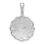 Sterling Silver Polished and Textured Fancy Circle Pendant