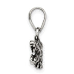 Sterling Silver Antiqued & Textured Crocodile Pendant