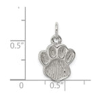Sterling Silver Polished and Textured Paw Print Charm