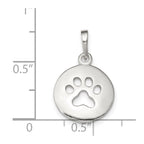 Sterling Silver Polished Paw Print Pendant