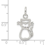 Sterling Silver Polished Cat Charm