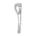 Sterling Silver Polished CZ Cat Chain Slide