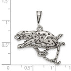 Sterling Silver Antiqued & Textured Leopard on Branch Pendant