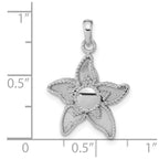 Sterling Silver Polished & Antiqued Flower Pendant