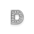 Sterling Silver Rhodium-plated CZ Letter D Initial Slide Charm