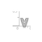Sterling Silver Rhodium-plated CZ Letter V Initial Slide Charm