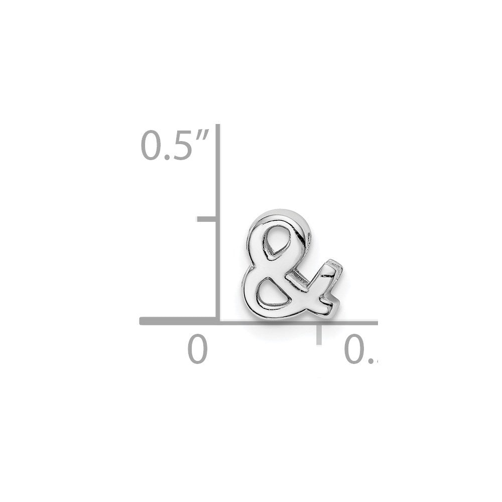 Silver Notes Sterling Silver Rhodium plated Ampersand Slide Charm