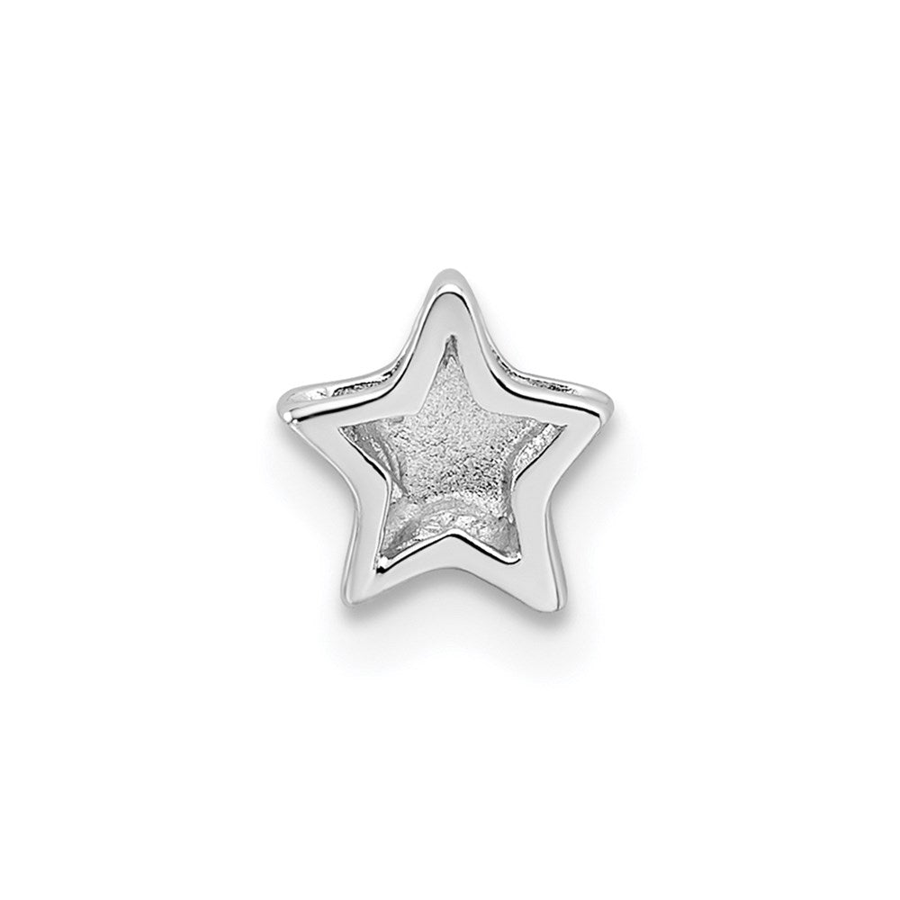Silver Notes Sterling Silver Rhodium plated Star Slide Charm