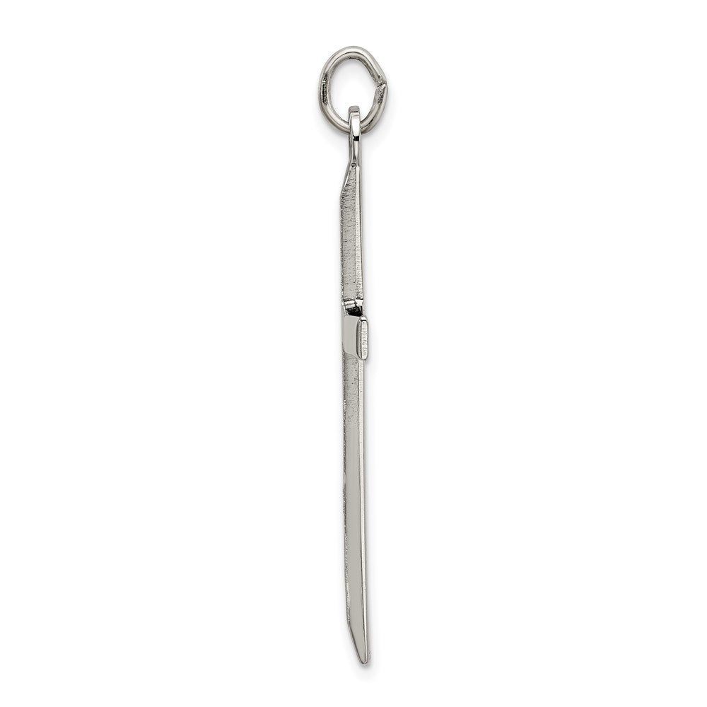 Sterling Silver Polished and Textured Cross Pendant