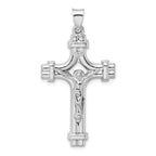 Sterling Silver Rhodium-plated Polished INRI Crucifix Pendant