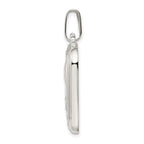 Sterling Silver Satin & Polished Mary w/Hail Mary Prayer Pendant