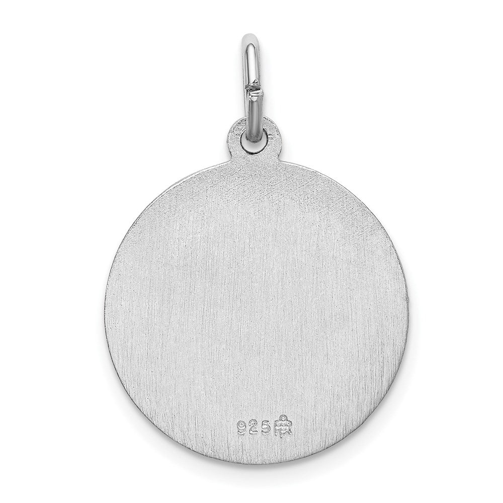 Sterling Silver Rhodium-plated Spanish Lady of Guadalupe Medal Pendant