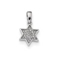 Sterling Silver Rhodium-plated CZ Star of David Pendant