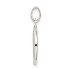 Sterling Silver Polished Glitter Enamel Letter D Initial Charm