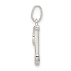 Sterling Silver Polished Glitter Enamel Letter I Initial Charm
