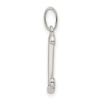 Sterling Silver Polished Glitter Enamel Letter L Initial Charm