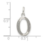 Sterling Silver Polished Glitter Enamel Letter O Initial Charm