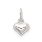 Sterling Silver Polished Puffed Heart Charm