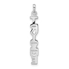 Sterling Silver Rhodium-plated Polished TRY ME Heart Pendant