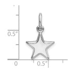 Sterling Silver Rhodium Plated Polished Star Charm