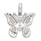 Sterling Silver Rhod-plated Polished Preciosa Crystal Butterfly Pendant