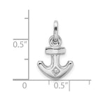 Sterling Silver Rhodium Plated Polished Anchor Charm