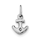 Sterling Silver Rhodium Plated Polished Anchor Charm