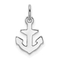 Sterling Silver Rhodium-plated Polished Anchor Charm