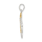 Sterling Silver & Gold-tone Enameled Filigree Dolphins Pendant