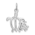 Sterling Silver Rhodium-plated Turtles Pendant