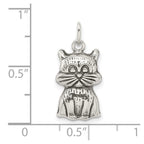 Sterling Silver Antiqued Cat Charm