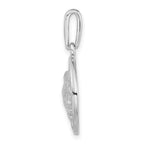 Sterling Silver Polished Textured Bird Circle Pendant